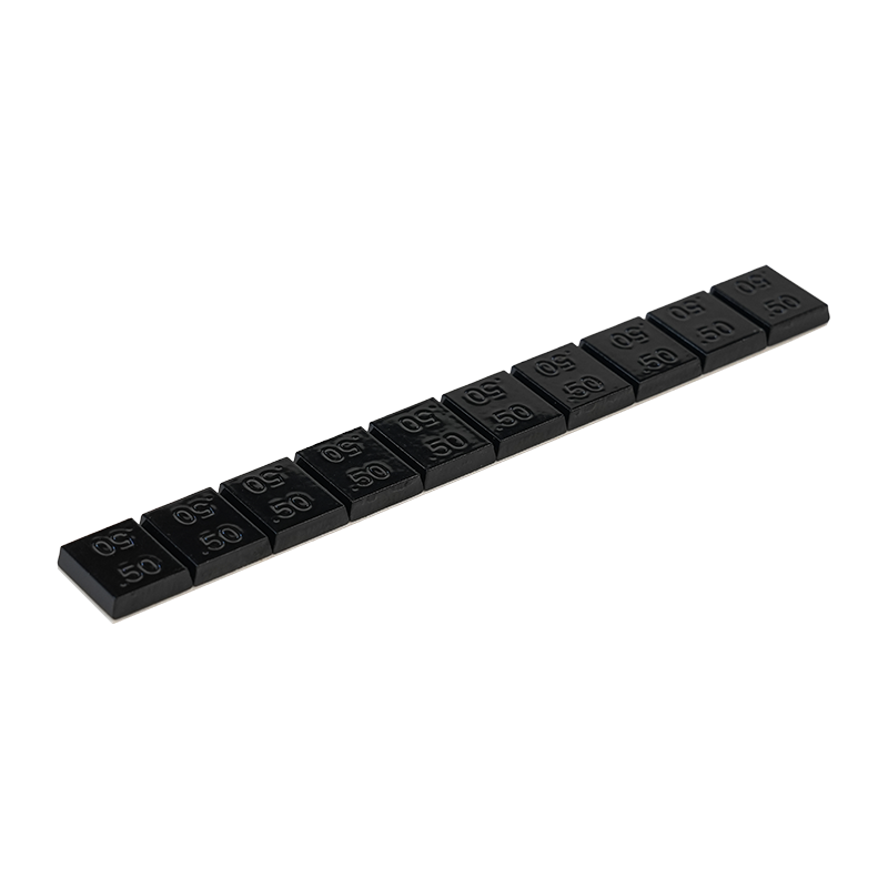 364-B Trapezoidal 1/2oz*10 Black-Coated Steel Adhesive Wheel Weights