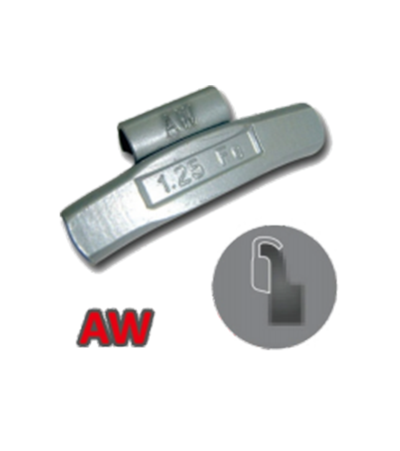 AW Profile Steel Clip-On Wheel Weight  for Alloy Wheels Wheels